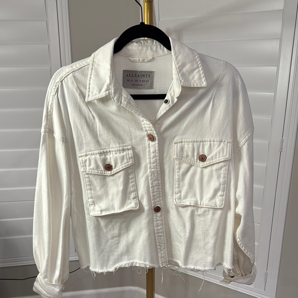 AllSaints White Denim Jacket